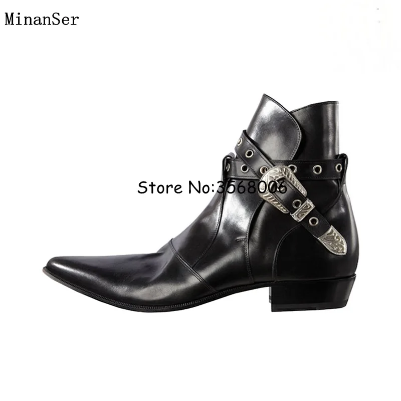 Hot Sale Buckle Strap Slip-on Men Chelsea Boots Brown Black Original Suede Leather Man Ankle Boots British Style MAN flats Shoes