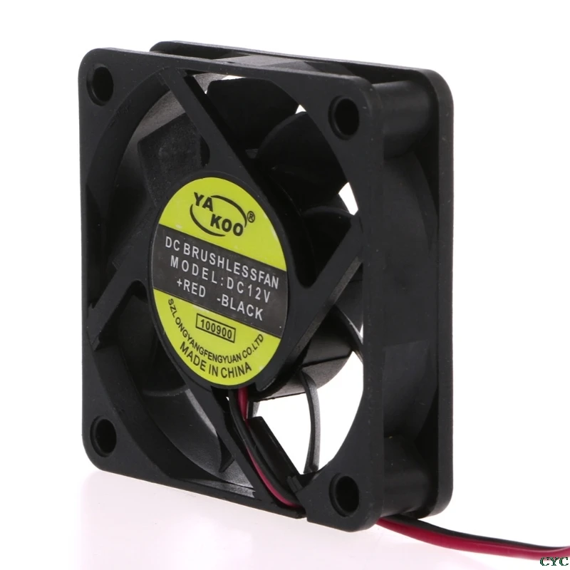 DC 12V 2-Pin 60x60x15mm PC Computer CPU System Sleeve-Bearing Cooling Fan 6015 cooling fan gaming cooling fan