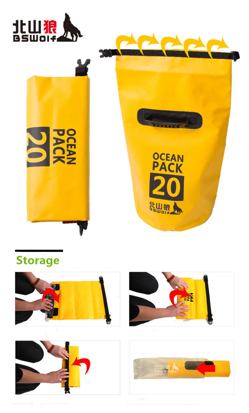Ultralight Waterproof Dry Bag Camping Dry Bag for Outdoor Travel Rafting Drifting Swimming Hike Waterbag Travel Kit 10L 20L 30L (2)