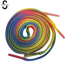 Senza Fretta/1 пара разноцветных шнурков; Радужный градиентный принт; плоская обувь из полиэстера; кружевная обувь; повседневные Цветные Шнурки