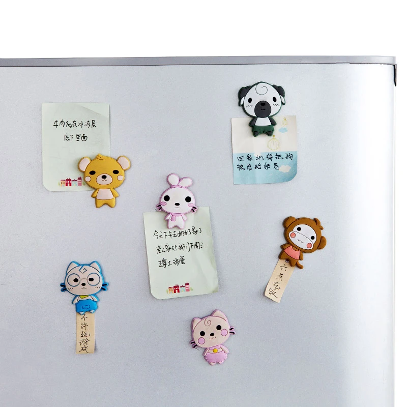 

XZJJA 2pc Cute Animal Fridge Magnets Cartoon Refrigerator Magnets Message Sticky Notes Stickers Home Decoration Accessories