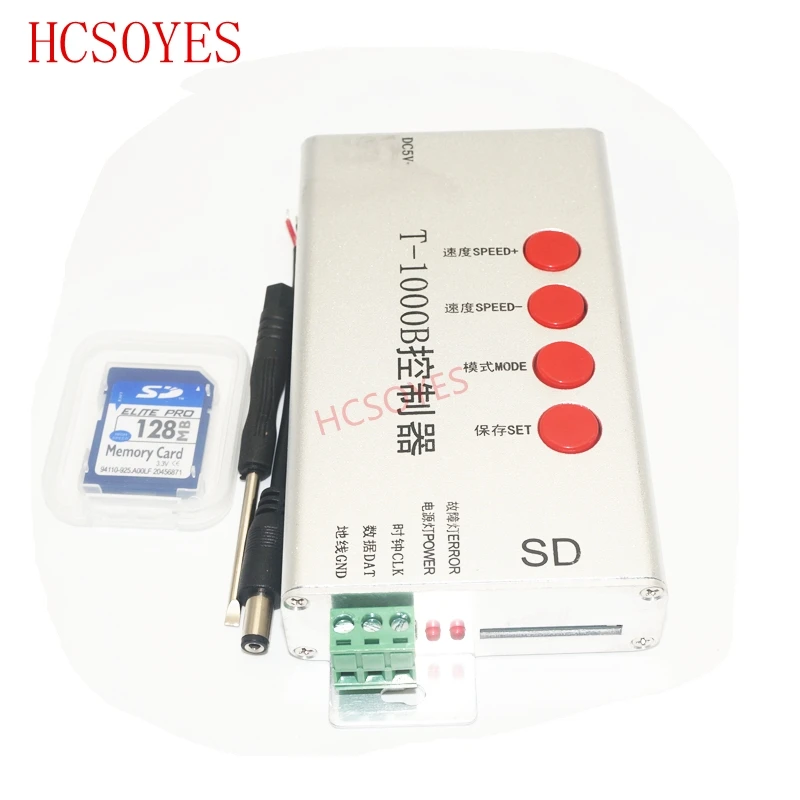 DC5V-24V T1000B SD Card LED контроллер WS2801 WS2811 WS2812B LPD6803 8806 светодиодные полосы T-1000B DMX512 RGB контроллер