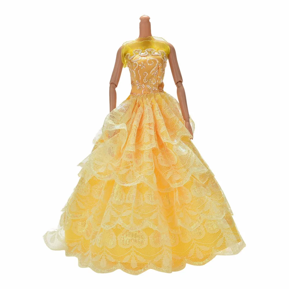 11,11 распродажа, яркое Элегантное летнее свадебное платье ручной работы, платье принцессы, одежда, свадебное праздничное платье для куклы Барби, аксессуары