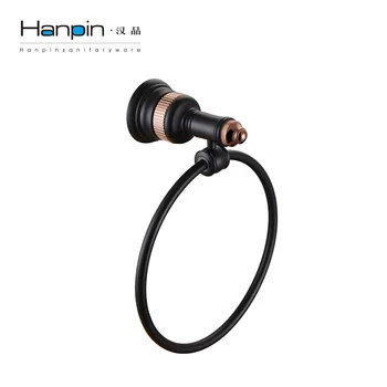 

AUSWIND Black Copper Bathroom Towel Ring Spiral Base Towel Holder Bath Shelf Wall Mount Bathroom Accessories Uw10