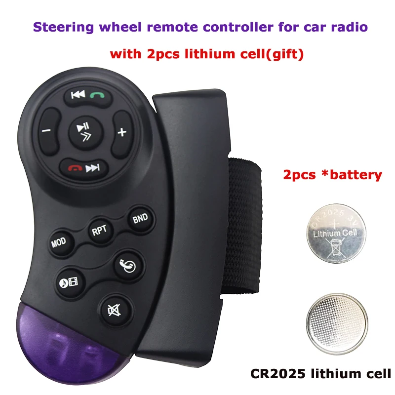 

Steering Wheel Remote Control For Car multimedia Controller with battery car radio 1/2 din universal 4"/7" MP5 Portable adaptor