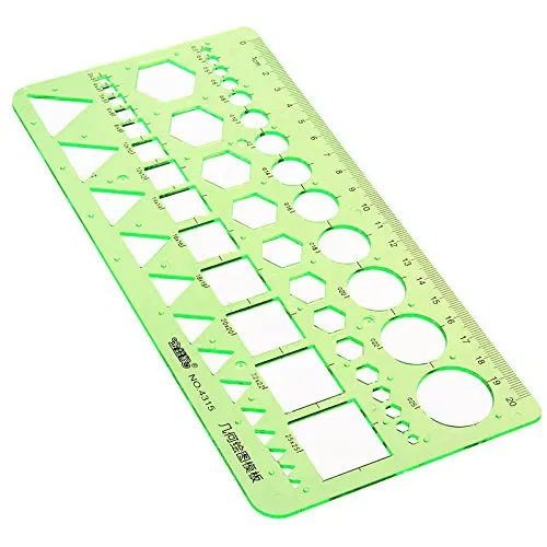 Verde Chiaro Artibetter 11 Pezzi Disegni Modelli Stencil Misura righelli Geometrici righelli di plastica per Articoli per Ufficio Scolastico 