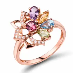 Ocici кубический цирконий красочные кристалл романтические вечерние свадебные кольца ювелирные изделия оптом для женщин девочек подарок