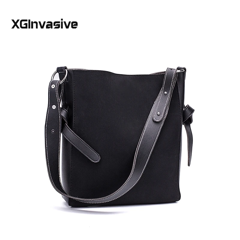 

New Large Capacity Women Bag Fashion Faux Suede Shoulder Bag Casual Tote Bag Designer Female Bucket Handbags Composite Bag