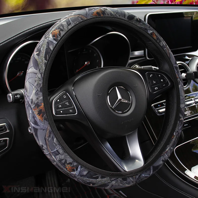 

2019 Steering Wheel Handle Covers Camouflage Swimsuit Material SBR anti-skid Elastic Band No Inner Ring Style Universal Car New
