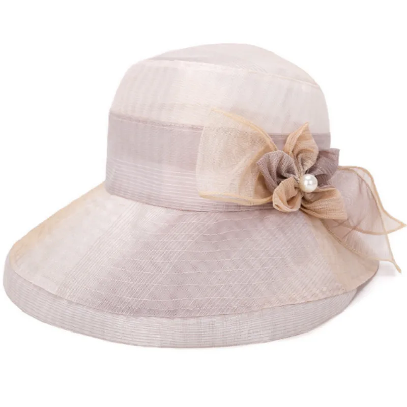 أزياء الصيف فستان زهري قبعة للنساء الصلبة الكورية طوي الشمس قبعة في الهواء الطلق فوق البنفسجية حماية شاطئ كاب الإناث الشمس Gorras