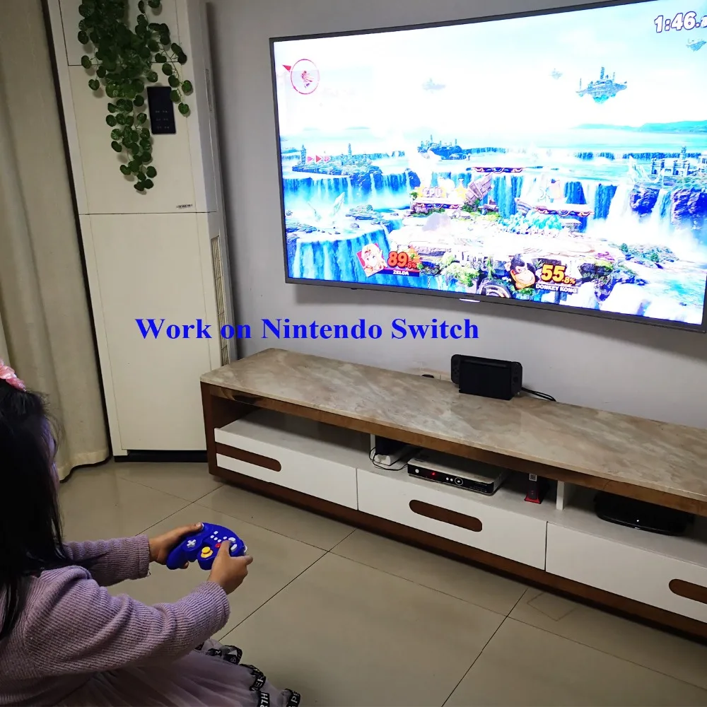 Exlene беспроводной контроллер Gamecube, совместимый с nintendo Switch и ПК, перезаряжаемый, управление движением, Rumble, Turbo