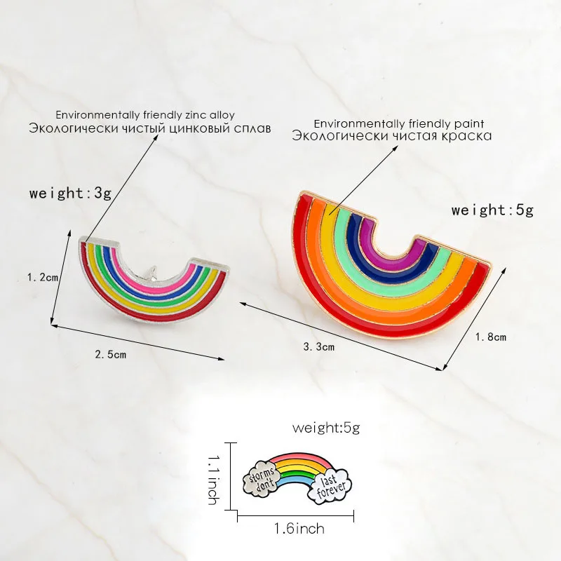 Модная красочная Женская креативная мини-Радужная металлическая брошь, значок, булавка, джинсовая куртка, пальто, сумка, украшение, ювелирное изделие