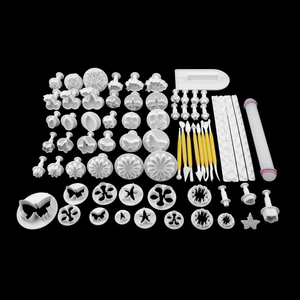 

68Pcs/set Fondant Cake Cookie Sugar Craft Decorating Plunger Flowers Modelling Tools Set DIY Cake Cutters Molds Sugarcraft