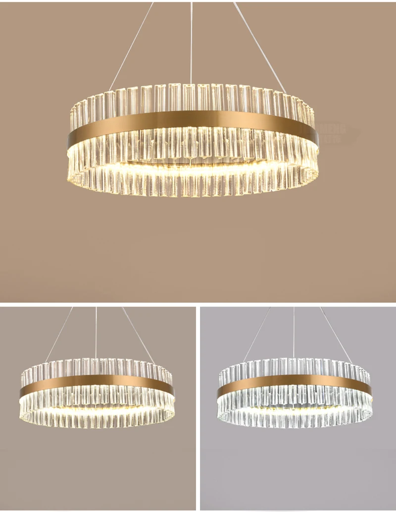 Современная роскошная гостиная подвесные светильники простые круглые люстра для спальни ресторана креативный Хрустальный подвесной висячий светильник