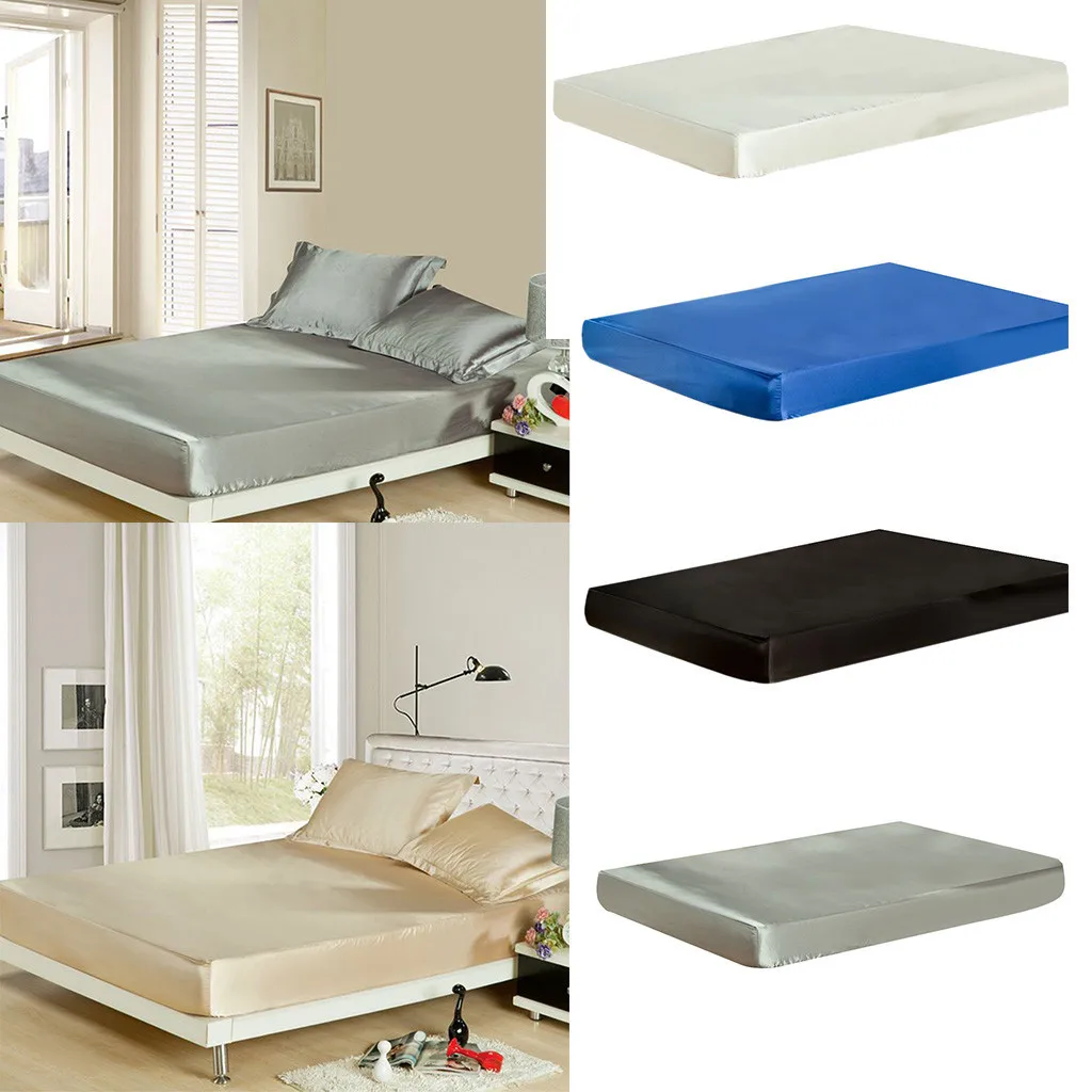 

New Queen/Standard Silk Satin Bed Sheet Cushion Cover Multiple Colors Gift
