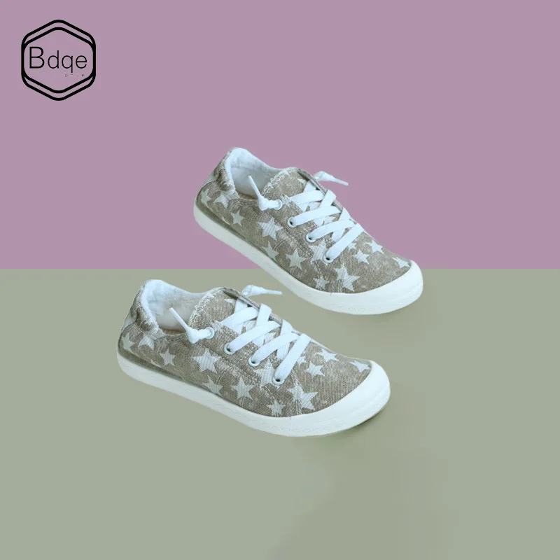 

BDQE Women's shoes canvas shoes wild European and American style vulcanized shoes