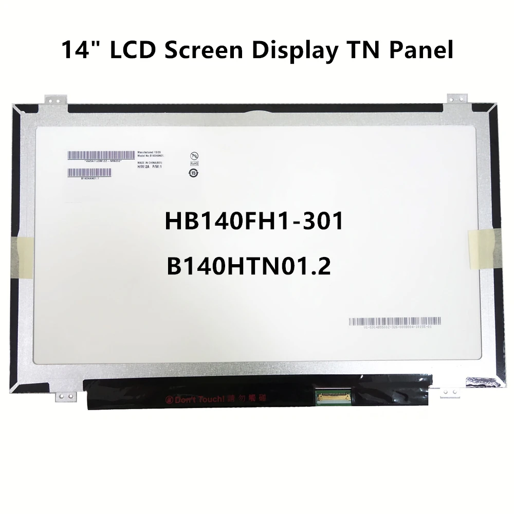 

FTDLCD 14'' LCD Screen Display Replace Panel B140HTN01.2 HB140FH1-301 1920x1080
