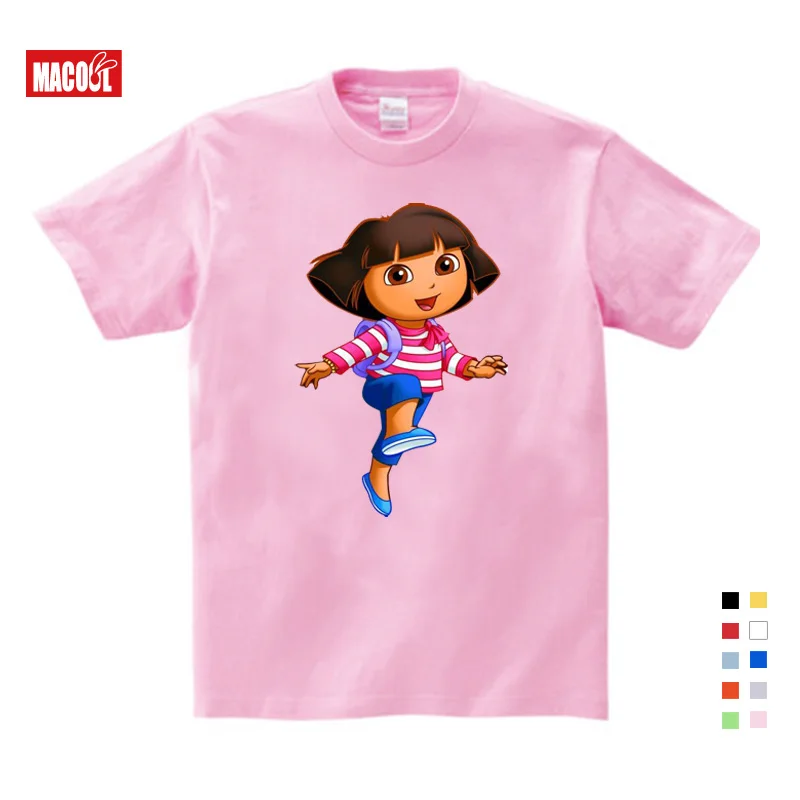3T-9T Girl Summer Clothes T Shirts Casual Funny Top T Shirt Boys Tops 2018 New T Shirts Kids Toddler Dora Explorer Tee Shirt