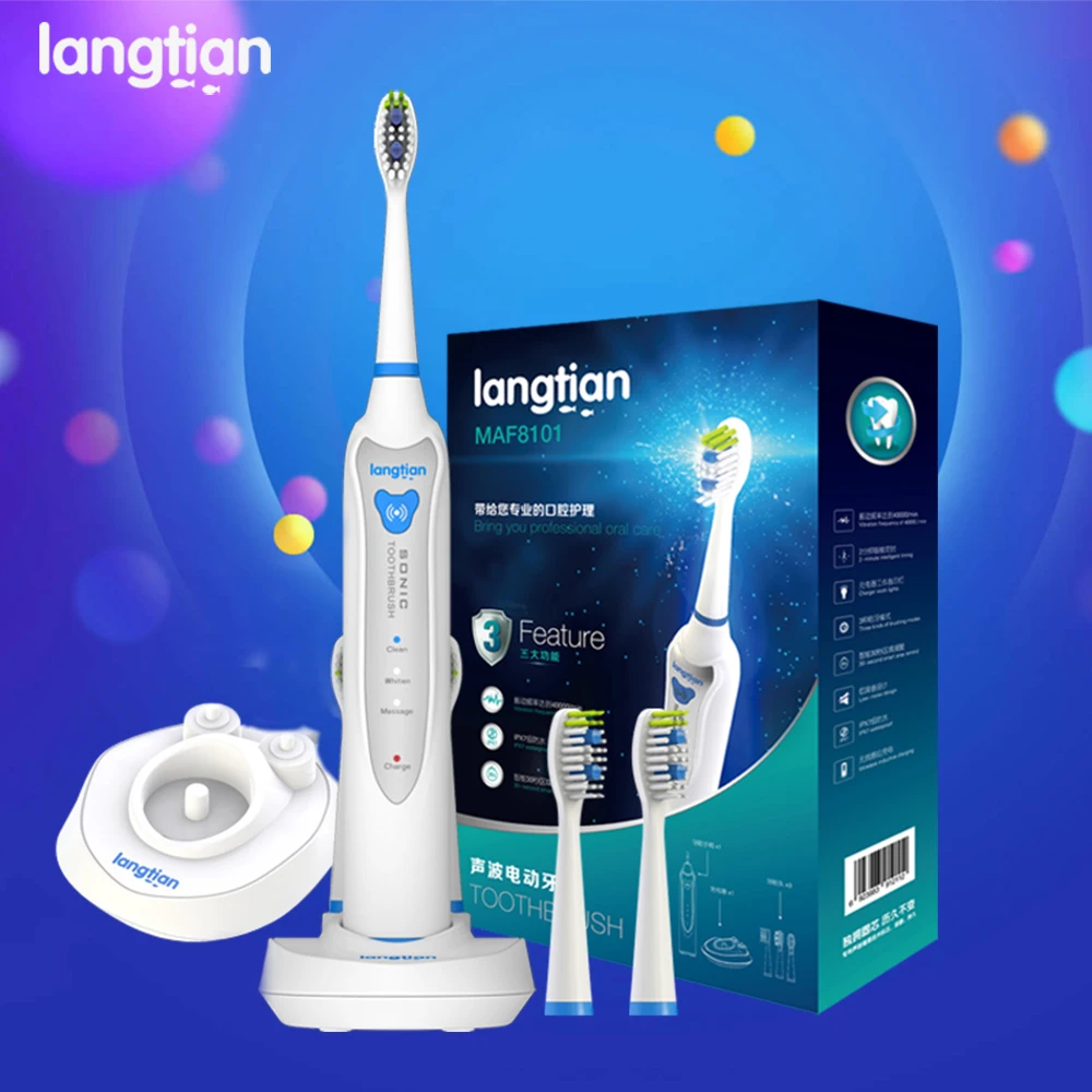 

Langtian Sonic Electric Toothbrush Ultrasonic Deep Automatic Toothbrush Rechargeable Toothbrush heads Replaceable Whitening