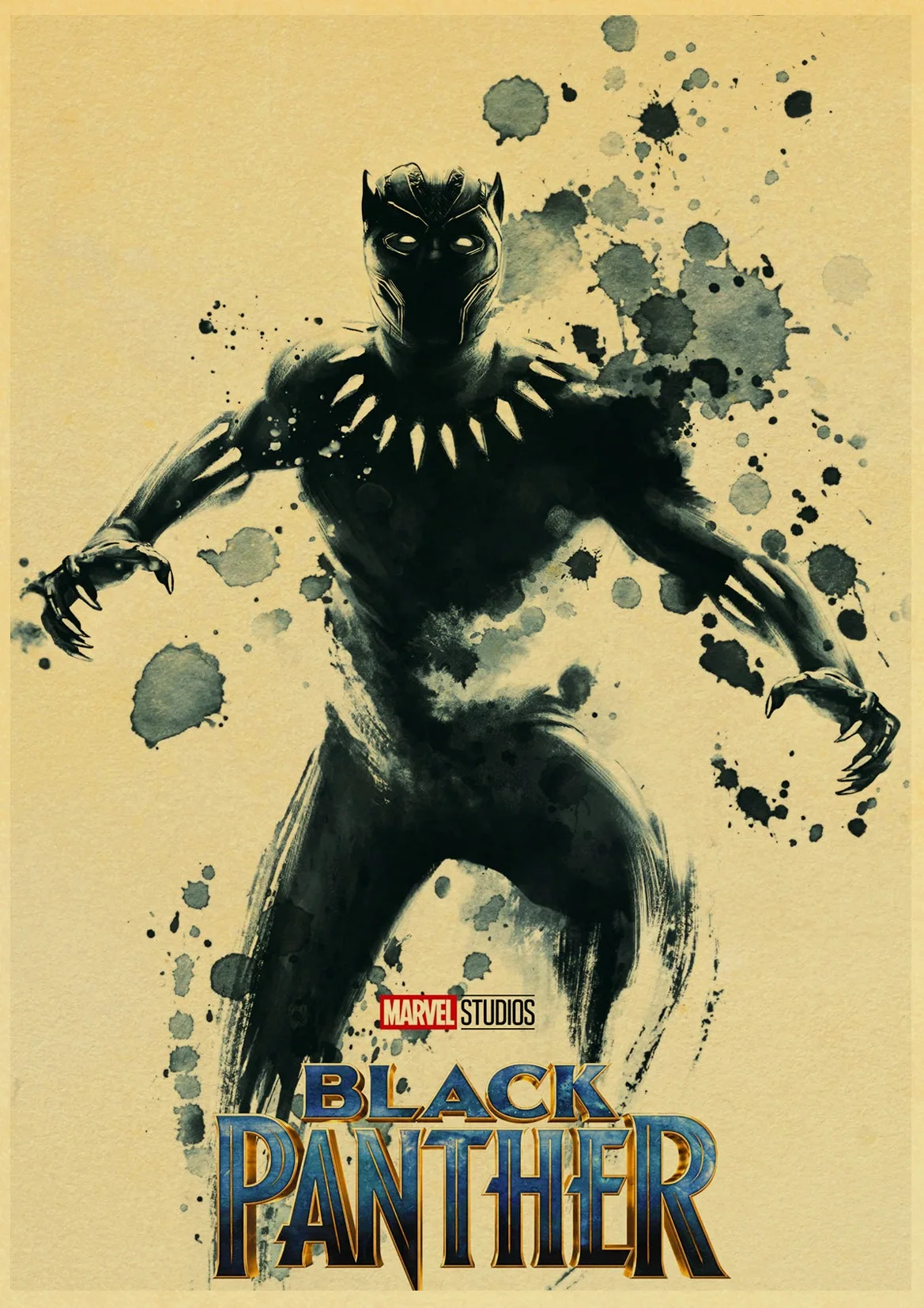 Фильм Marvel Черная пантера плакат Chadwick Boseman художественный плакат настенная покраска для комнаты прозрачная картина украшение - Цвет: D124