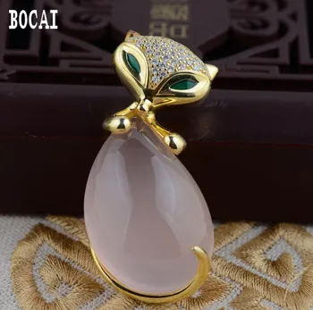 

S925 sterling silver Thai silver Furong electroplating process fox pendants