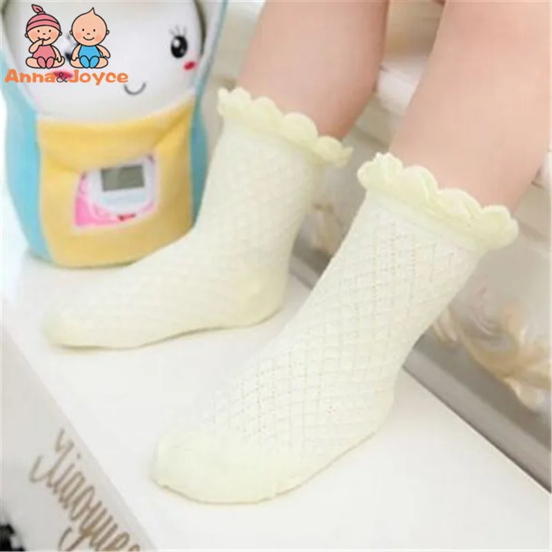 10 пар/партия, летний стиль, тонкие хлопковые сетчатые носки для малышей, носки для младенцев, girlatws0034
