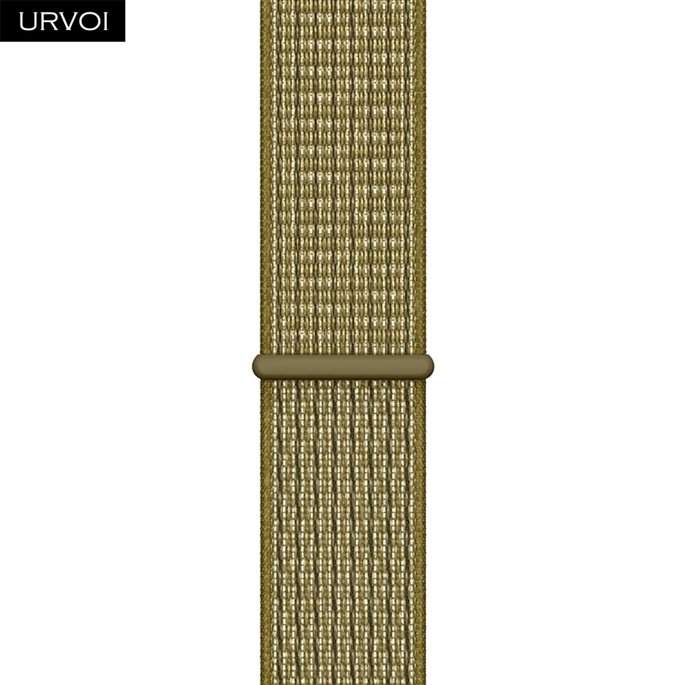 N Olive Flak URVOI Спортивная петля для apple watch band series 5 4 3 2 1 светоотражающий ремешок для iwatch двухслойный дышащий тканый нейлон осень - Цвет ремешка: N Olive Flak