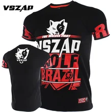 Футболка с коротким рукавом и волком для занятий спортом, ММА, рубашка для борьбы с боевыми полными тренировками, Муай Тай, боксерские майки, шорты, футболка для мужчин
