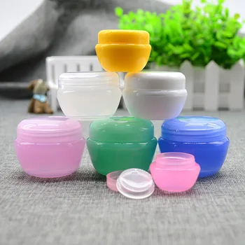 

5Pcs 30g/1oz Plastic Empty Makeup Jar Pot Sample bottles Travel Face Cream Balm Lotion Cosmetic Container w/ Inner Lid 6 Colors