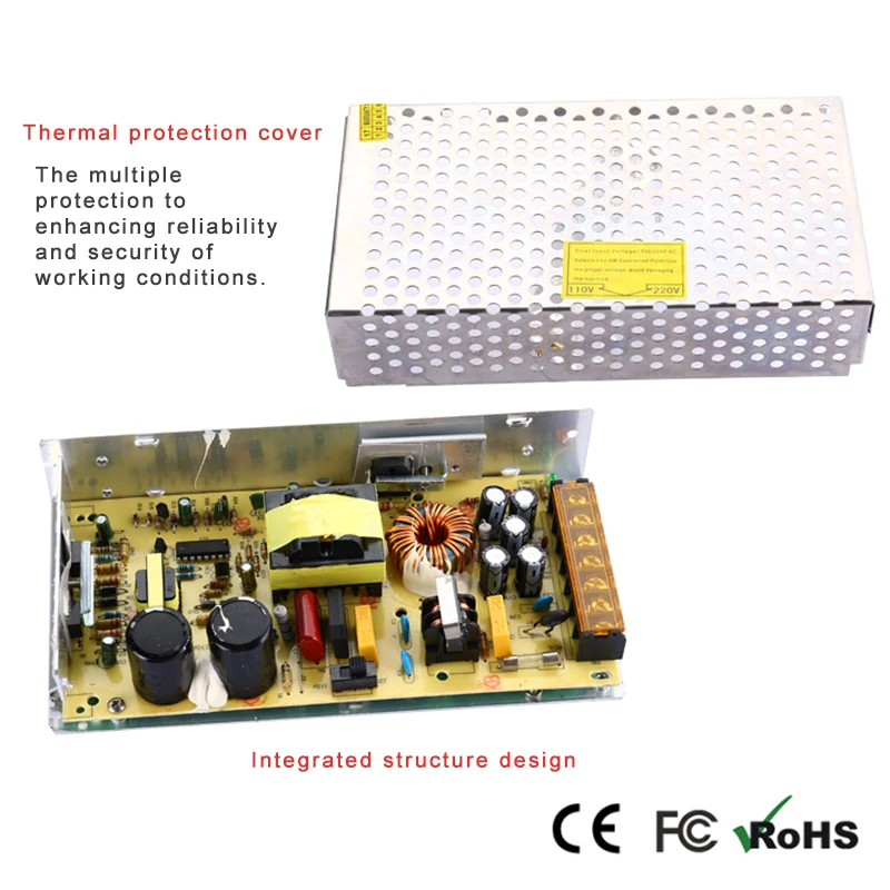 12V5A 60 Вт Трансформаторы освещения 110 V 220 V AC/DC 12 В переключатель Питание адаптер конвертер для RGB Светодиодные ленты водителя света