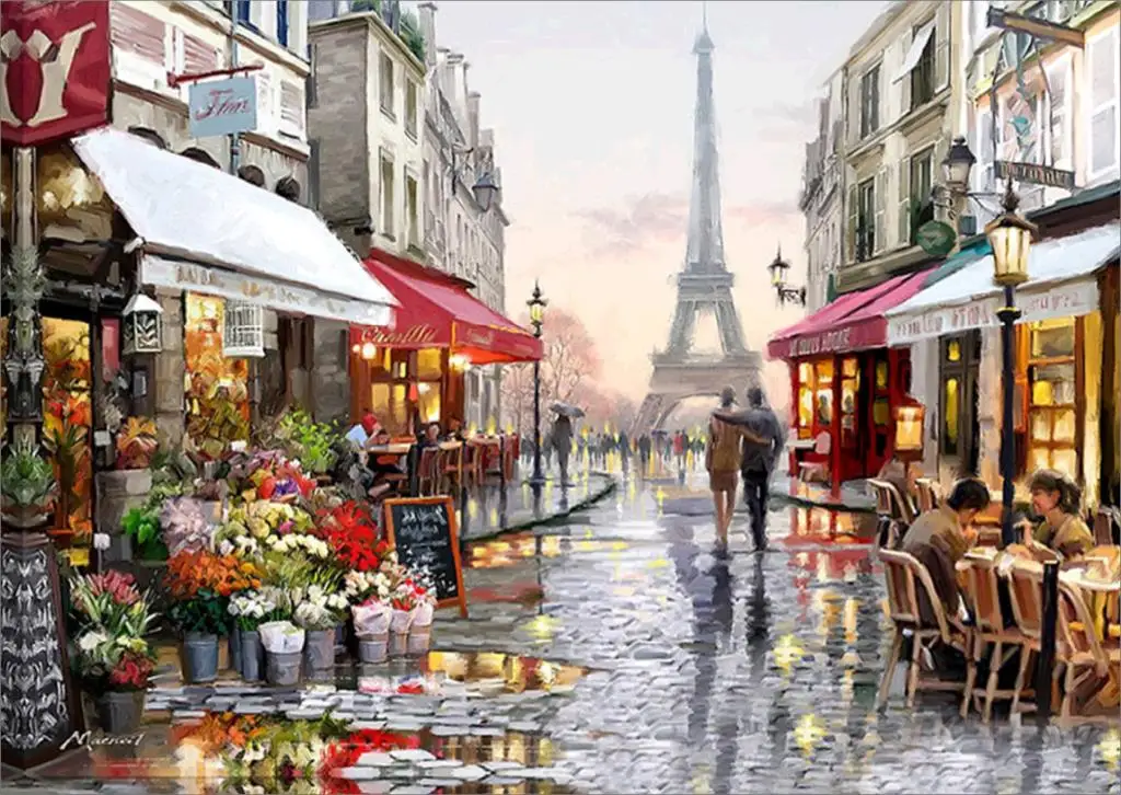 

New 5D DIY Diamond Painting Iron tower Embroidery Patterns Cross Stitch 2019 Needlework diamond Rhinestone Home decoration