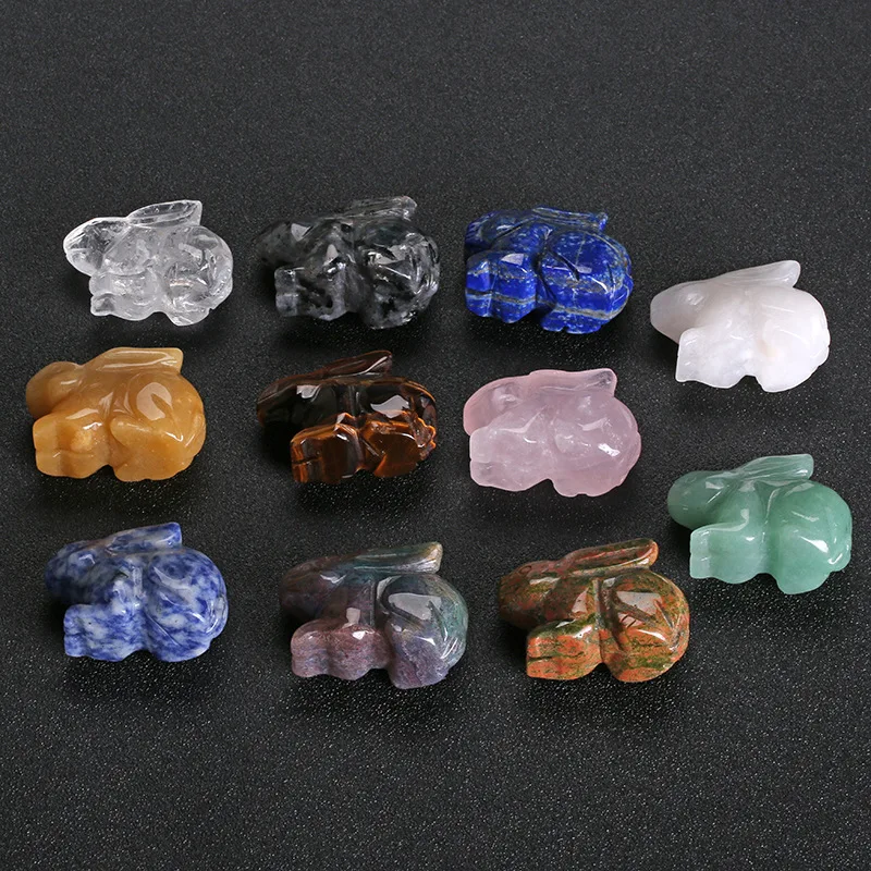 

2 inch Natural Crystal Sculpture Lovely Rabbit Natural Quartz Mineral Stone Mineral Gemstone Specimen Desk Ornament