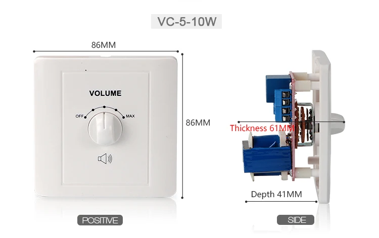 OUPUSHI VC-5-10W ABS Материал регулятор громкости ler10W поворотная ручка регулировки громкости низкая цена