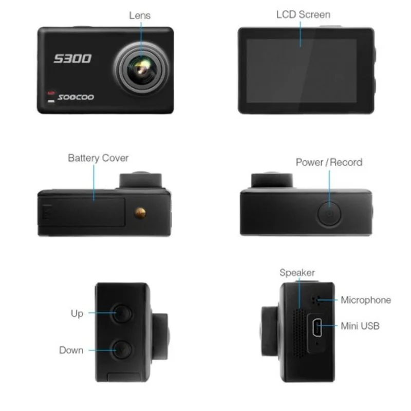 SOOCOO S300 Action Camera EIS Image Stabilization Sport Cam 4K 30FPS 2.35