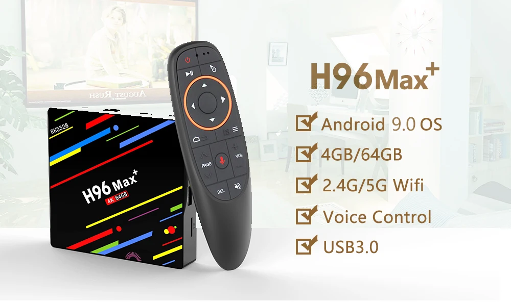 H96 Max Plus tv Box 2,4G/5G Wifi Android 9,0 RK3328 четырехъядерный BT 4,0 Google Play Smart tv USB3.0 H.265 4K Youtube Netflix