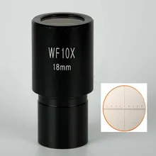 1 шт. WF10X/18 мм широкоугольный окуляр биологического микроскопа объектив градуированная сетка масштабирования линейка 0,1 мм и монтажный размер 23,2 мм