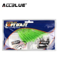 ALLBLUE Vivid Soft Lures - 10pcs Pack of Premium Artificial Fishing Bait Swimbait Worms (Color G)