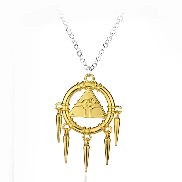 Игра Головоломка Yu Gi Oh Eyes Логотип Ожерелье Подвески Золотое серебро ожерелье s для женщин мужчин ювелирные изделия подарок - Окраска металла: N249-1