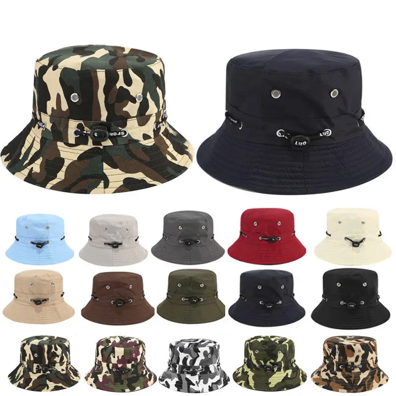

2019 Fashion Women Man Bucket Hat Cap Cotton Fishing Military Hunting Safari Summer Outdoor