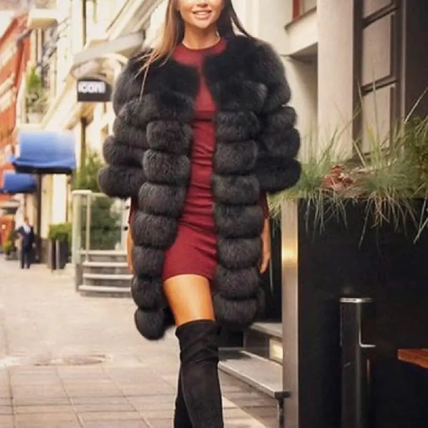 Женская зимняя куртка со съемным искусственным мехом|real fox fur|fox furreal fur coat |