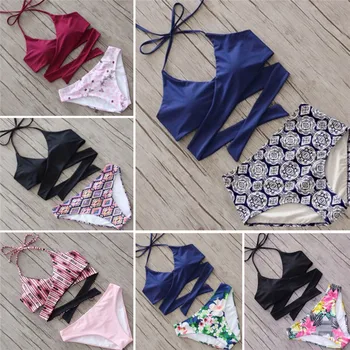 

2018 Sexy Bikinis Women Swimsuit Push Up Swimwear Female Brazilian Bikini High Waist Bandage Summer Beach Bathing Suit Biquini