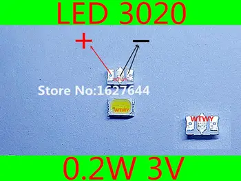 

1000pcs EVERLIGHT LED 3020 LED Backlight TV High Power 0.2W 3V LED Backlight Cool white For LED LCD TV Backlight Application