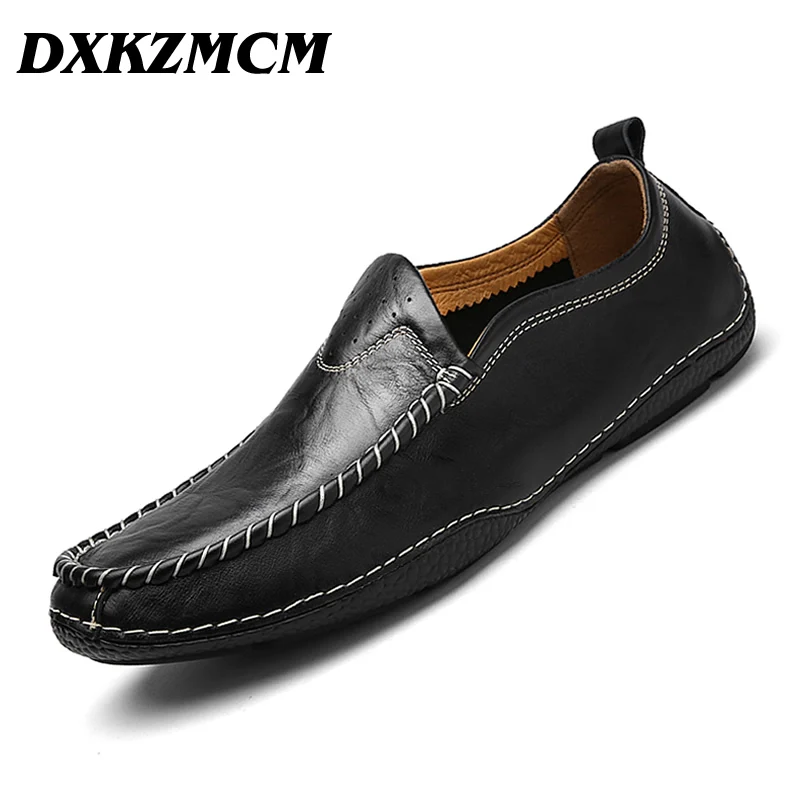 

DXKZMCM Mens Shoes Casual Genuine Leather Men Shoes Fashion Men Loafers SIZE 38-44