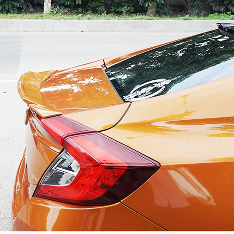 

For Honda Civic 2016 2017 2018 Exterior ABS Plastic Unpainted Primer Color Rear Trunk Wing Spoiler Decoration Car Accessories