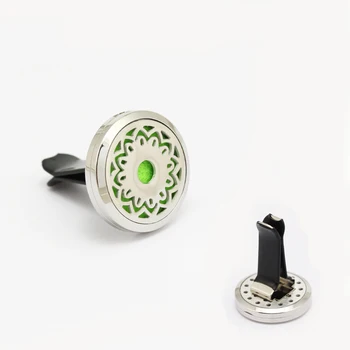

2016 New 30mm Stainless Steel Garden Flower with Vent Holes Aromatherapy/Essential Oil Diffuser Perfume Locket Clip for Car