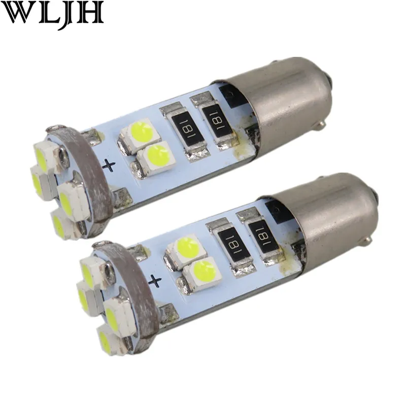 WLJH 2pcs Canbus LED BA9S H6W 12V 3528 SMD Car Light Bulb Parking