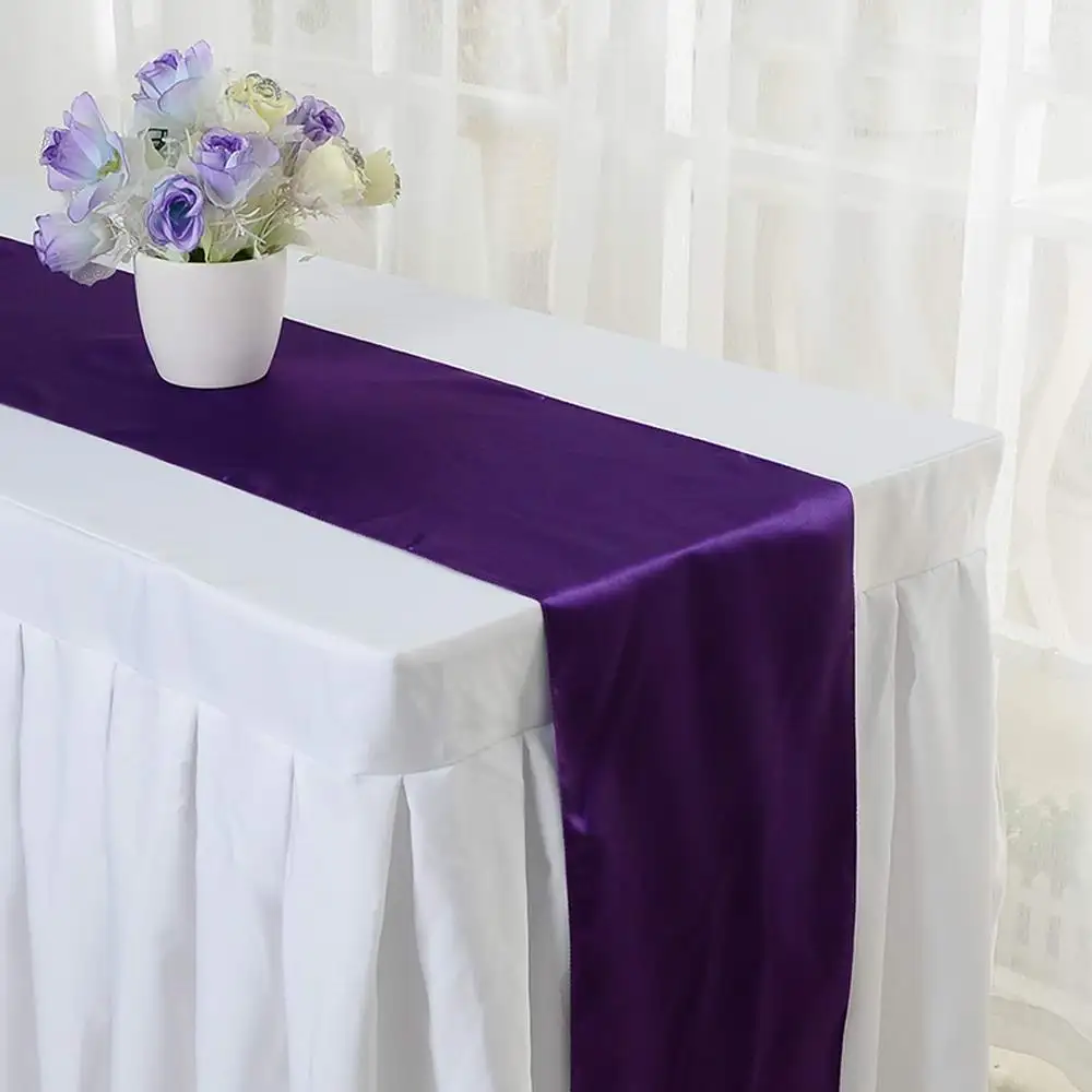 Wholesales 20pcs Dark Purple Stain Table Runner For Wedding Party