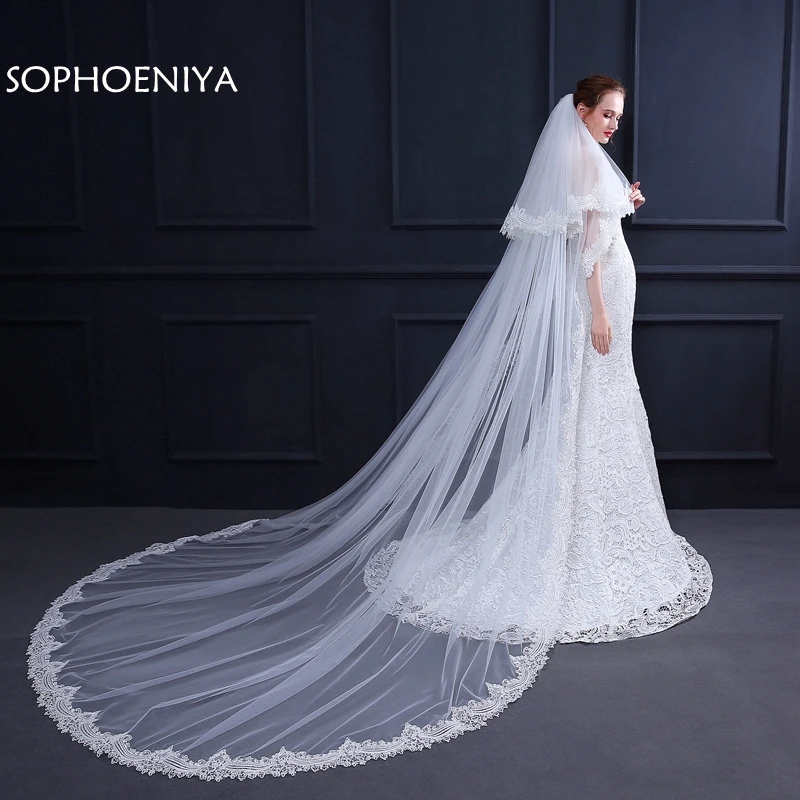 Новое поступление белого цвета и слоновой кости двухслойная Фата 2021 вуаль mariage