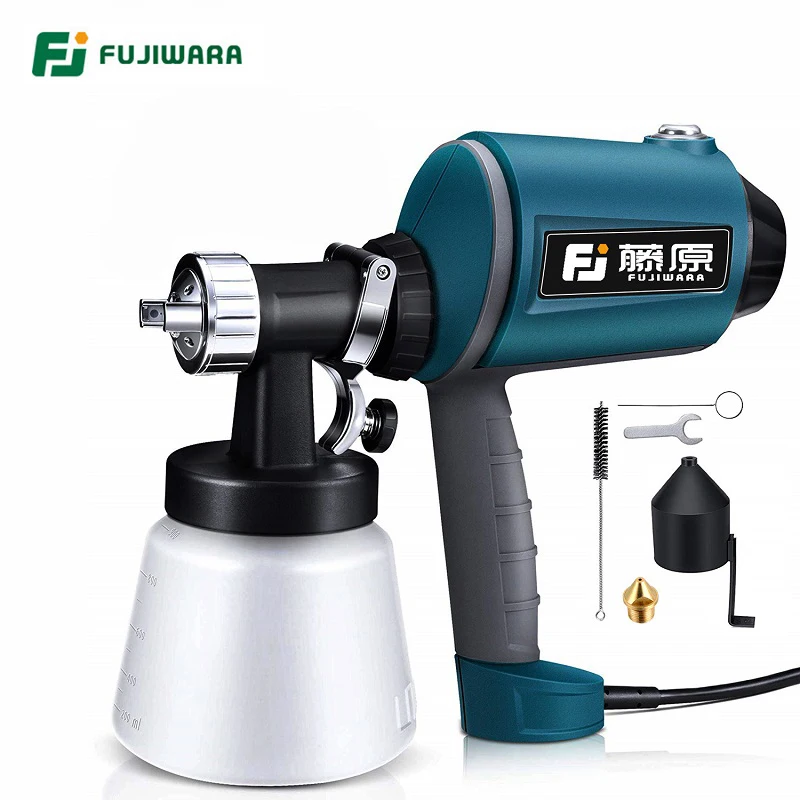 FUJIWARA Electric Spray gun 220-240V 50HZ 500W Airbrush 1.5mm/1.8mm/2.5mm Nozzle High Atomizing Spray Paint Tool