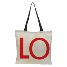 Пользовательские г-жа складной повторного использования двусторонняя печать с надписью сумка-шоппер Повседневное плеча холщевый мешок уникальным узором 43 см* 43 см